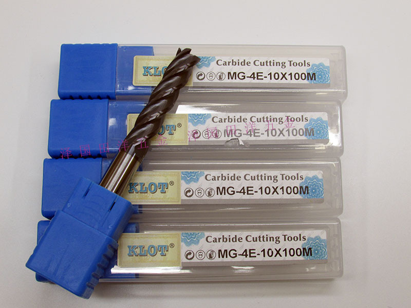 KLOT合金加长铣刀4刃10*100mm整体50度加长钨钢铣刀