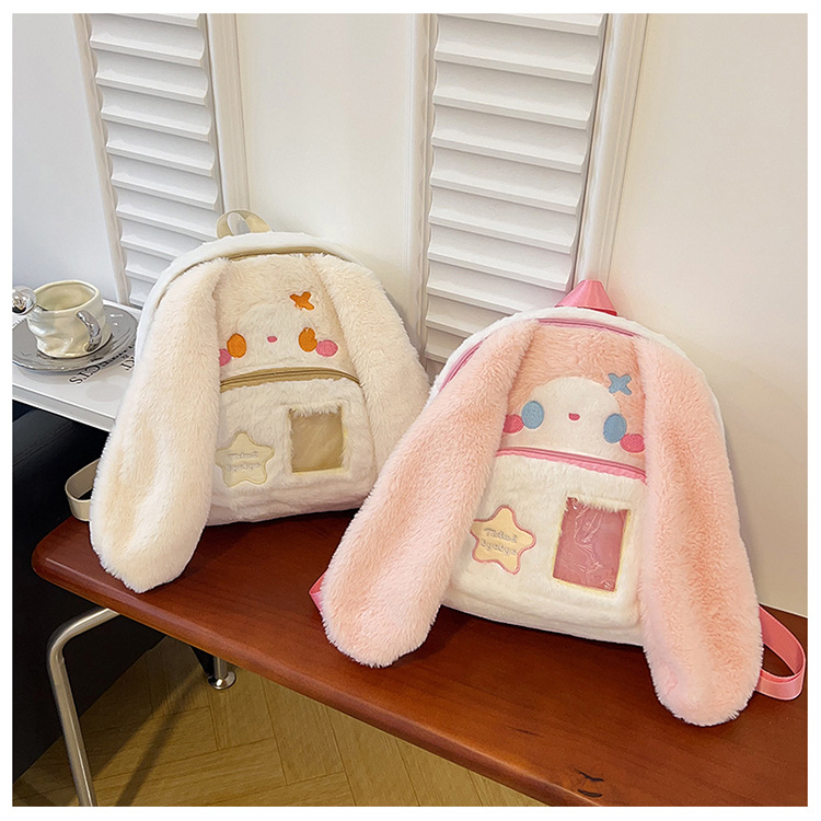 717g Weight Zipper Closure Type Double Shoulder Straps Strap Type Functional Backpack Bags Type Casual, Holiday Occasion Plush Material Women's Backpack Backpack Animal, Cartoon Pattern Spring, Autumn&Winter Season Women's Gender Cute Style Square Shape Animal Cartoon Casual Holiday Women's Backpack Functional Backpack 31