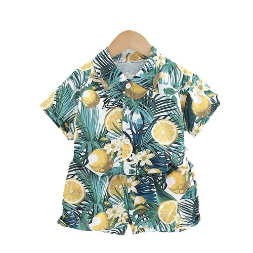 Men's Summer Outfit Set 2024 New Korean Style Trendy Children's Summer Dress Girl Influencer Fashion Two-Piece Set