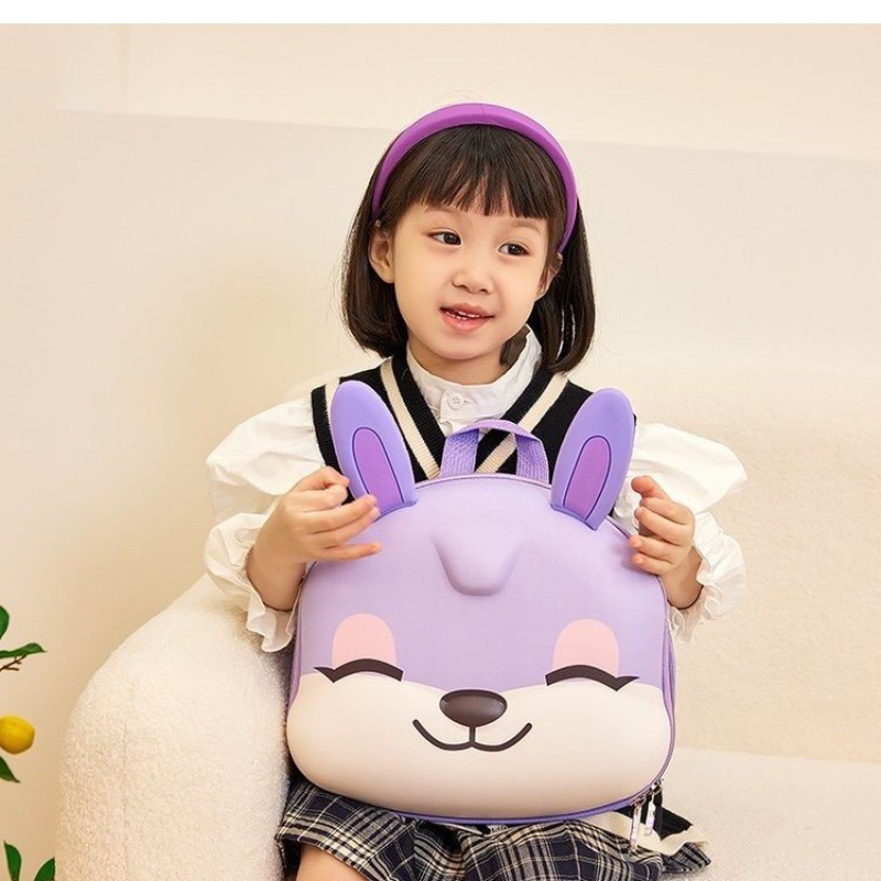 Mochila infantil caricatura lindo conejo estilo extranjero ultra ligero para jugar mochila princesa de niña