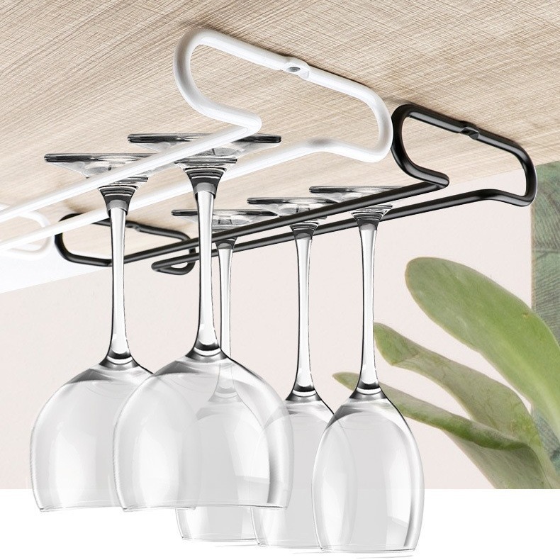 Metal Cup Holder Bar Kitchen Home Wine Cabinet Upside-Down Stainless Steel Wine Glass Rack Red Wine Glass Hanging Wine Rack Red Wine Rack