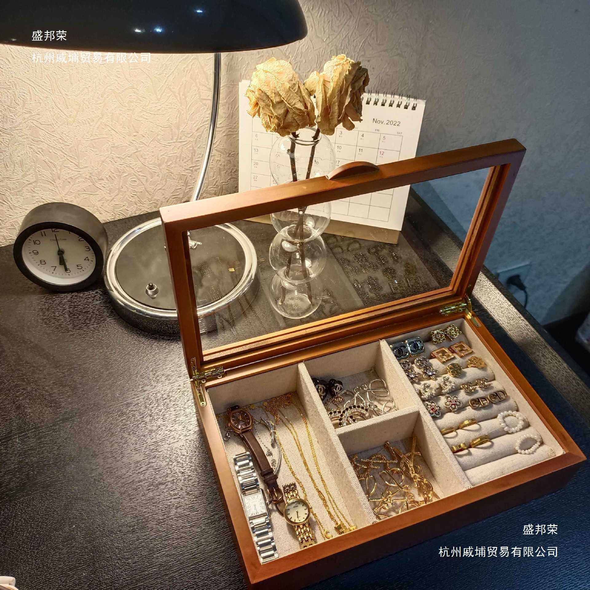 Wholesale Cross-Border Retro Jewelry Box Storage Box Solid Wood Jewelry Box Hand Jewelry Box Jewelry Box Ring Box Watch Box