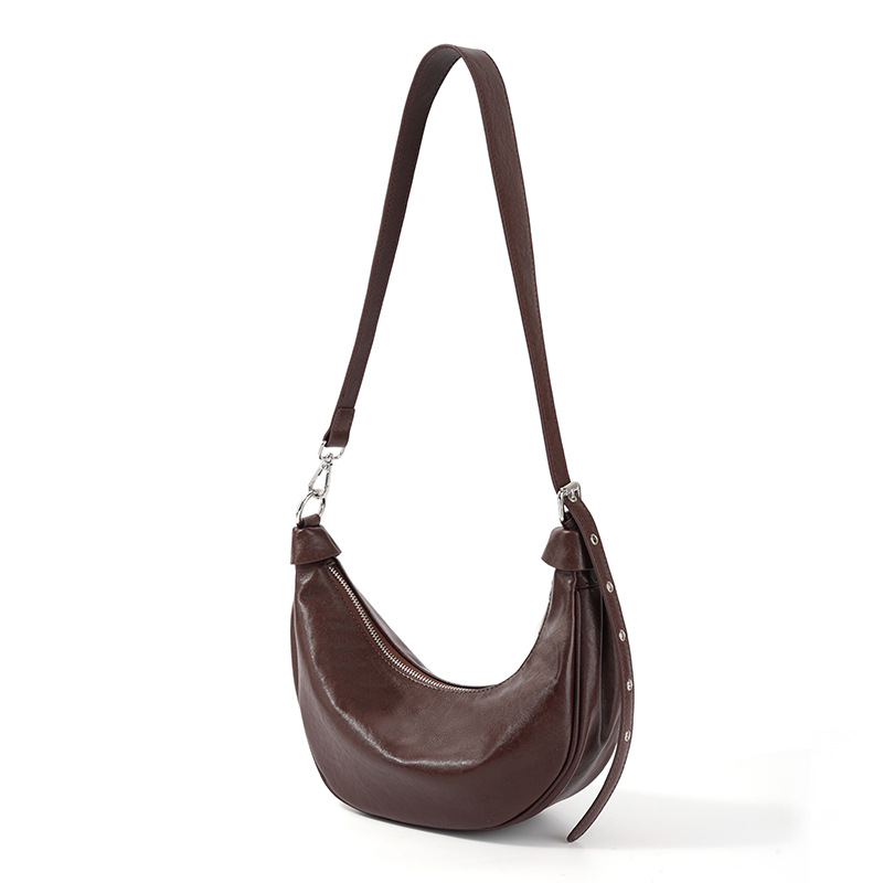 Echte Leder Schultertasche Damen Dumpling Tasche Für Business_voghion.com