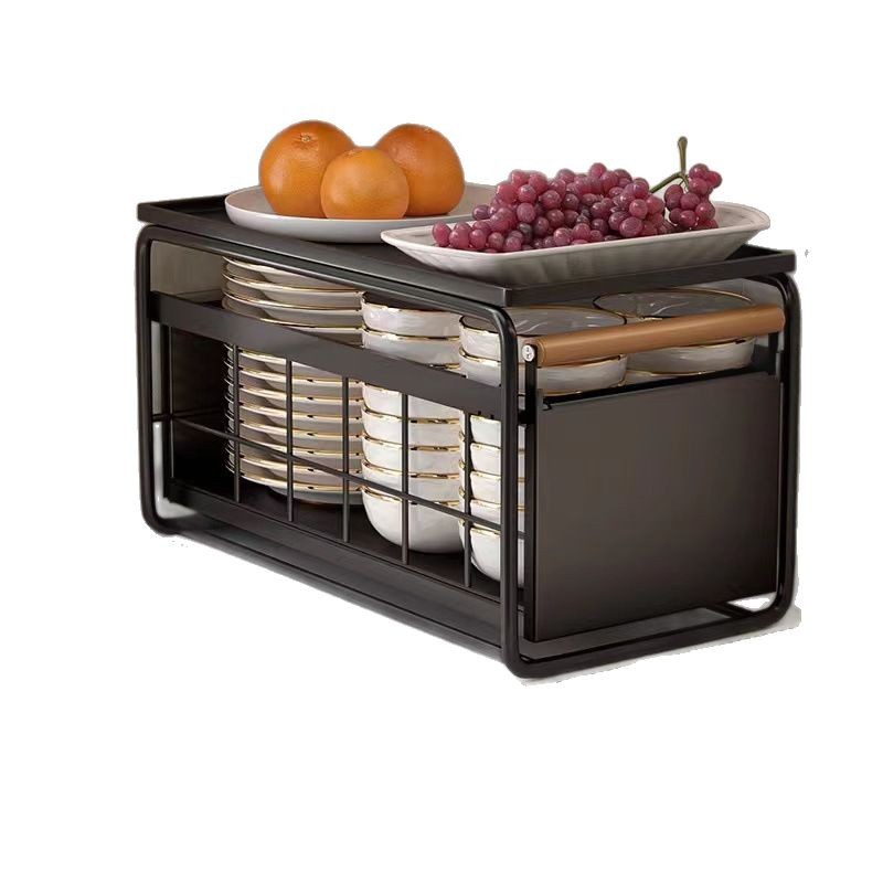 Estante de almacenamiento multicapa de cocina estante de gabinete estante de gabinete canasta de tracción de lavabo platos condimento tipo extracción estante de capas