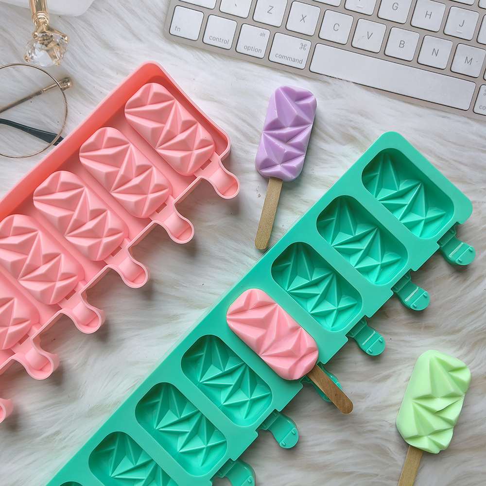 Creativo diamante helado molde de silicona 3D helado molde de horneado de chocolate molde de helado de verano molde 484