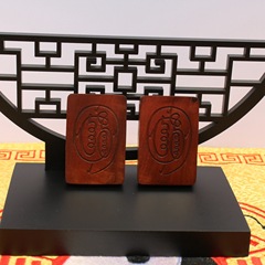 Lightning-Struck Jujube Wood Gold Pendant, Taoist Ritual Artifact, Portable Accessory, Antique Material, Dark Color, Intricate Carving, Hand-Polished, Live Stream