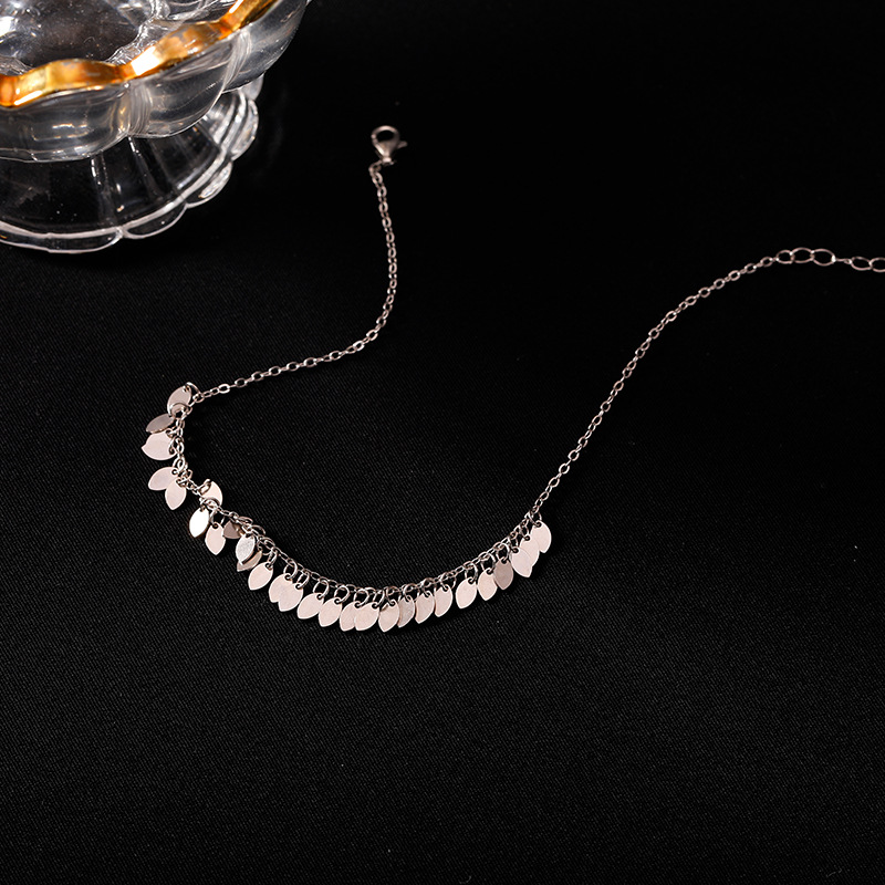 925 pulseras de plata esterlina mujeres dulces y frescas pie de hoja personalidad creativa Mori estudiantes joyerías coreanas tendencia amiga