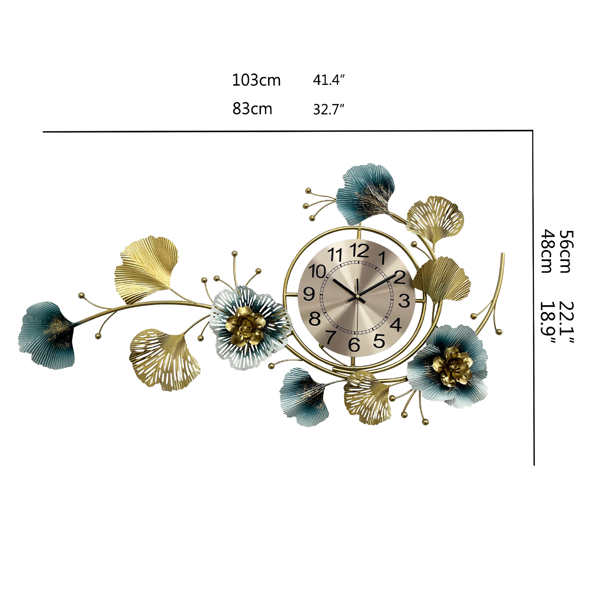 Reloj de pared de hierro forjado moderno y simple de lujo silencioso sala de estar relojes de moda nórdicos creativos relojes de pared decoración transfronteriza