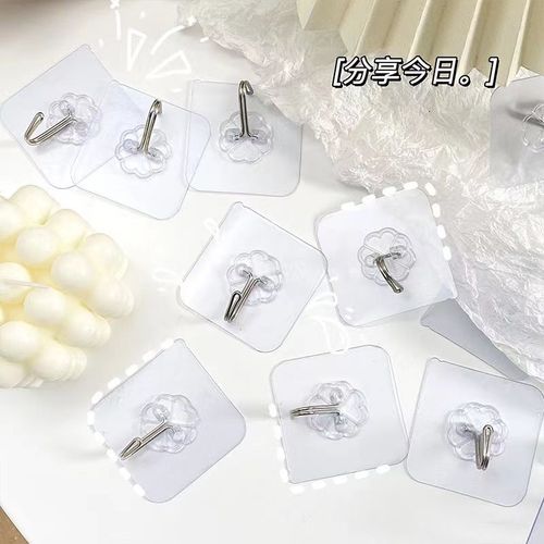 Transparent hook without drilling adhesive strong invisible hook with hook acrylic hook for bathroom and kitchen