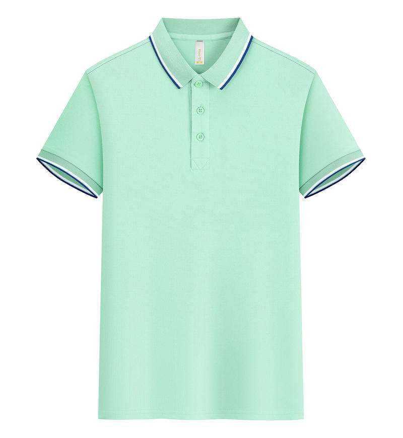 Hielo de oxígeno algodón Asia-Europa código transfronterizo empresa publicidad camisa de trabajo solapa de manga corta polo ropa de trabajo personalizada logotipo impreso
