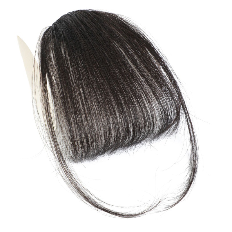 Todo el cabello real aire flequillo femenino invisible sin costuras frente peluca de cabello real tejido a mano peluca de cabello real flequillo falso francés