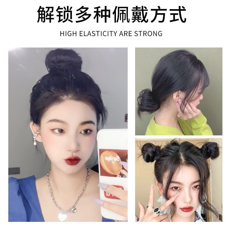 Real pelo anillo bola cabeza accesorios para el cabello peluca femenina updo artefacto mullido perezoso Hanfu estilo antiguo pelo bolsa peluca anillo