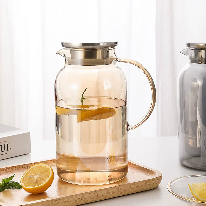 Retro glass capacious teapot for home use, tea