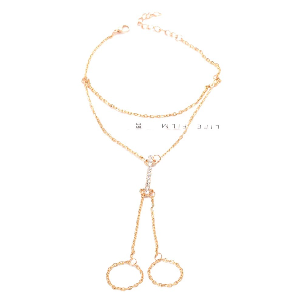 AliExpress европейские и американские готические простые ювелирные изделия, полные бриллиантов, модные колье-браслеты, экспортные трансграничные аксессуары для ног, оптовая продажа