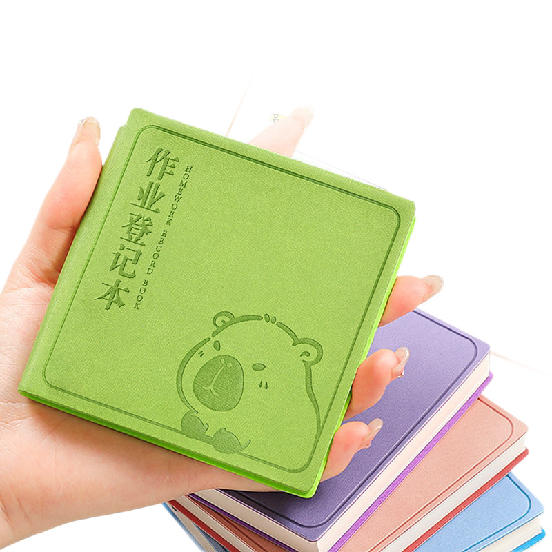 Homework Registration Book for Primary School Students, Reward Gifts, Classroom Assignments, Small Square Notebook, Pocket Notebook, 6-Color Cartoon Design
