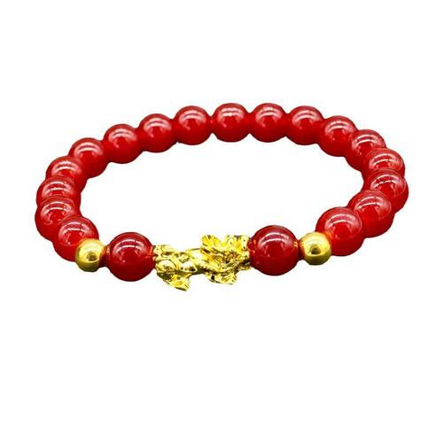 Cross-border fashion obsidian couple's bracelets with Pixiu, Six Syllable Mantra New Year Bracelets, Gold Light Luxury Style Buddhist Rosary Chains