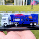 Alloy blue double-layer transport trailer-white front acrylic building block packaging