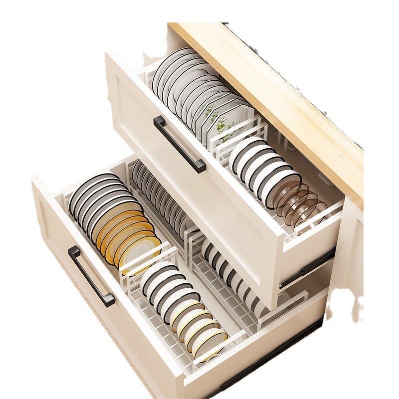 厨房碗碟收纳架置物架餐具橱柜内置盘子放碗架沥水架单层小型家用