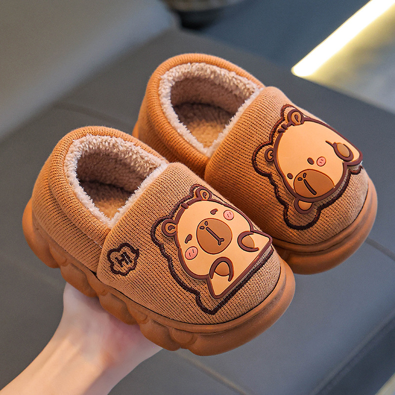 Bolsos de invierno para niños, zapatos de tacones de algodón para niños, zapatillas de algodón para niños mayores, zapatillas de algodón para niños con suela gruesa