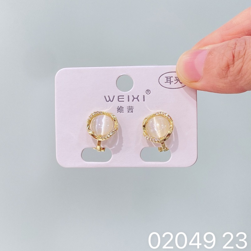 维茜新品精美闪耀锆石珍珠蝴蝶蝴蝶结耳夹女气质优雅免耳洞耳夹耳|undefined