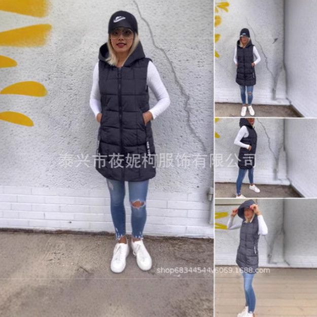 New style hooded European and American style sleeveless warm vest casual vest wholesale