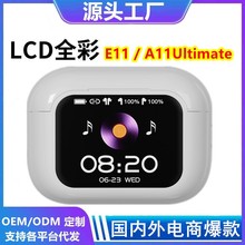 跨境新款E11蓝牙耳机无线翻译ANC降噪适用安卓苹果带屏幕工厂触控