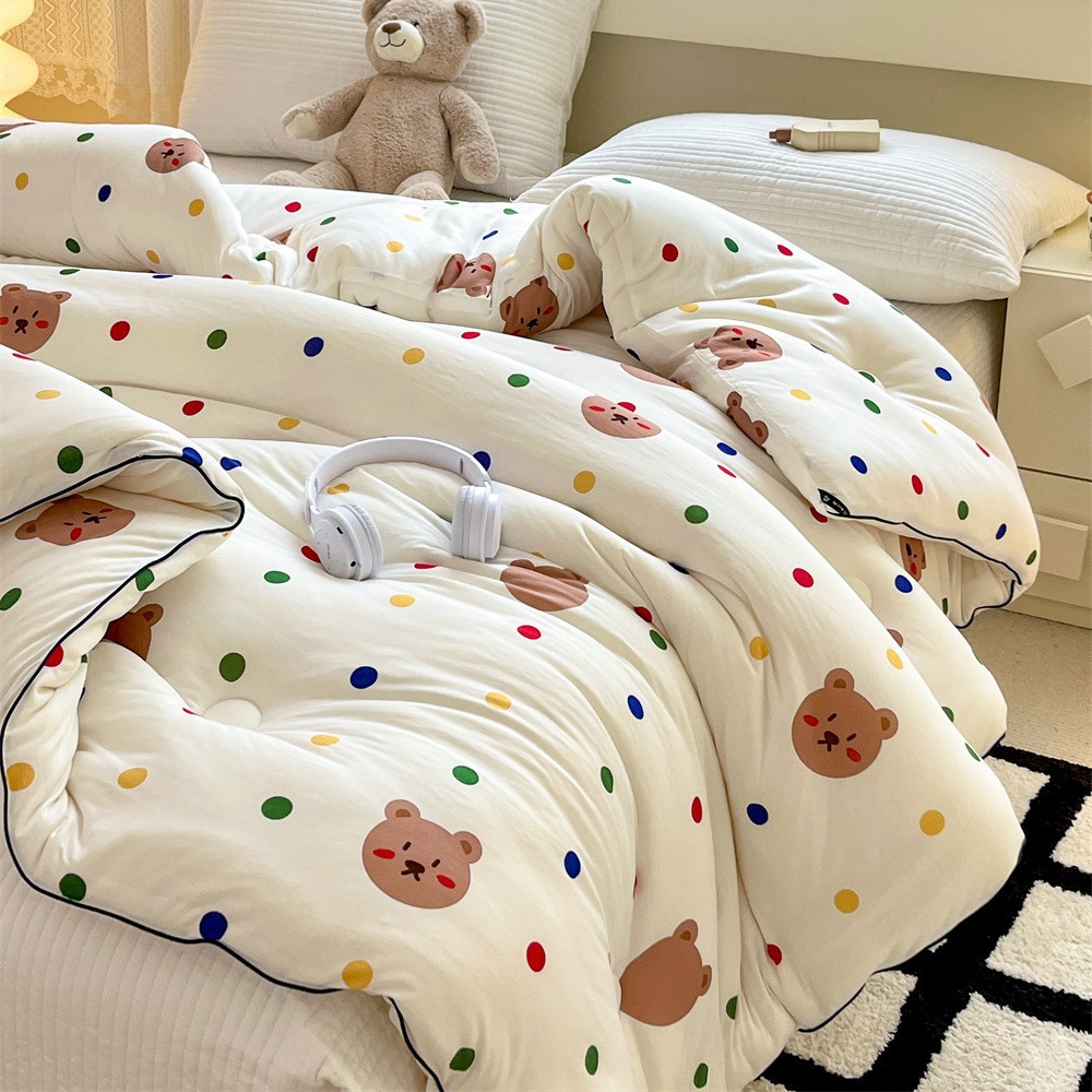 Edredón infantil de invierno, algodón de tejido de leche suave, 80% fibra antibacteriana, lavable y amigable con la piel