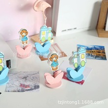 定制可爱木质花盆名片夹子/可爱卡通便签夹/趣味名片夹/便条夹