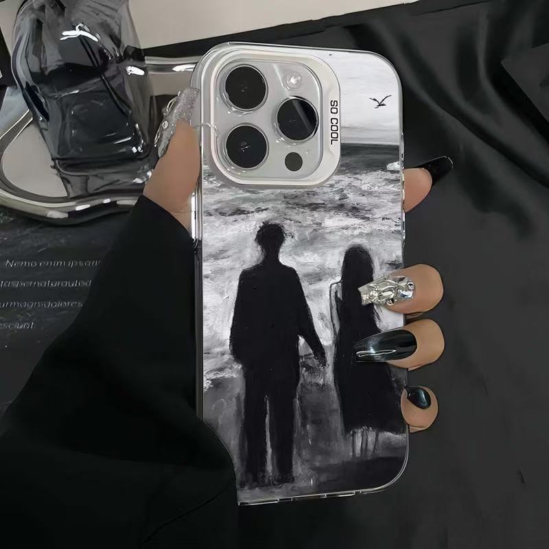 Funda para teléfono móvil iphone16 pareja Apple 15promax/14 anti-caída 13pro12 romántico 11 Europa y América