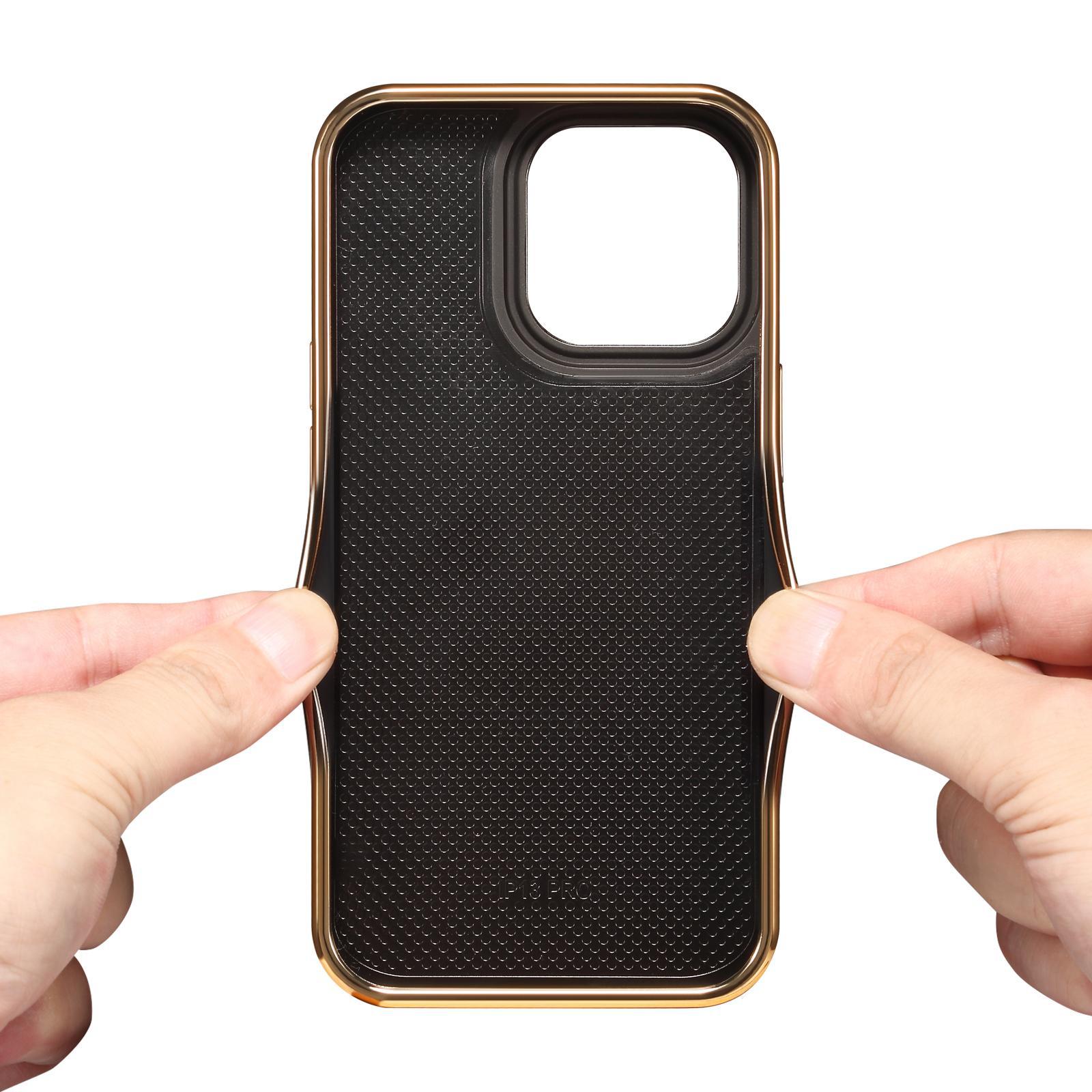 Ốp lưng da dầu iPhone 15 Pro Max kèm giá đỡ và túi đựng thẻ phong cách doanh nhân — [Da bò sáp dầu da đen] ◆ Quy trình mạ điện, [Da bò sáp dầu da xanh] ◆ Quy trình mạ điện, [Da bò sáp dầu da nâu] ◆ Quy trình mạ điện, [Da bò sáp dầu đỏ tía] ◆ Quy trình mạ điện chi tiết 30