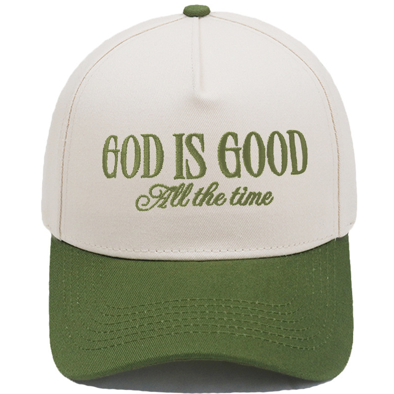 亚马逊GOD IS GOOD刺绣卡车司机帽拼色复古棒球帽欧美男女休闲帽|undefined