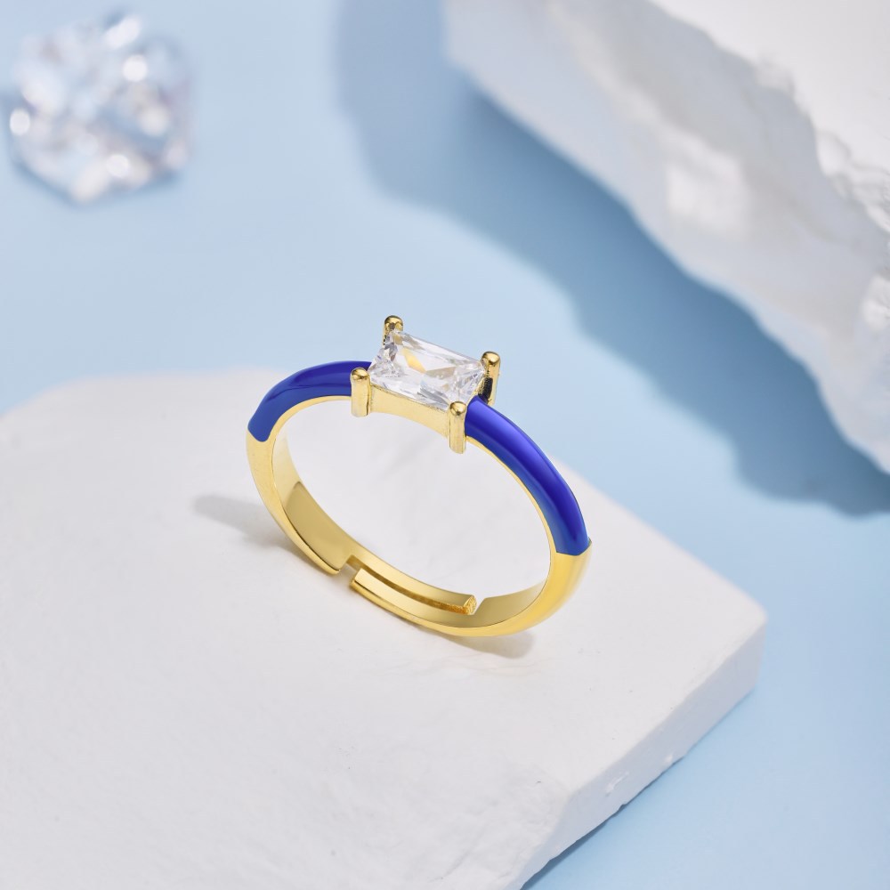 Fashion Geometric Sterling Silver Plating Zircon Open Ring 1 Piece