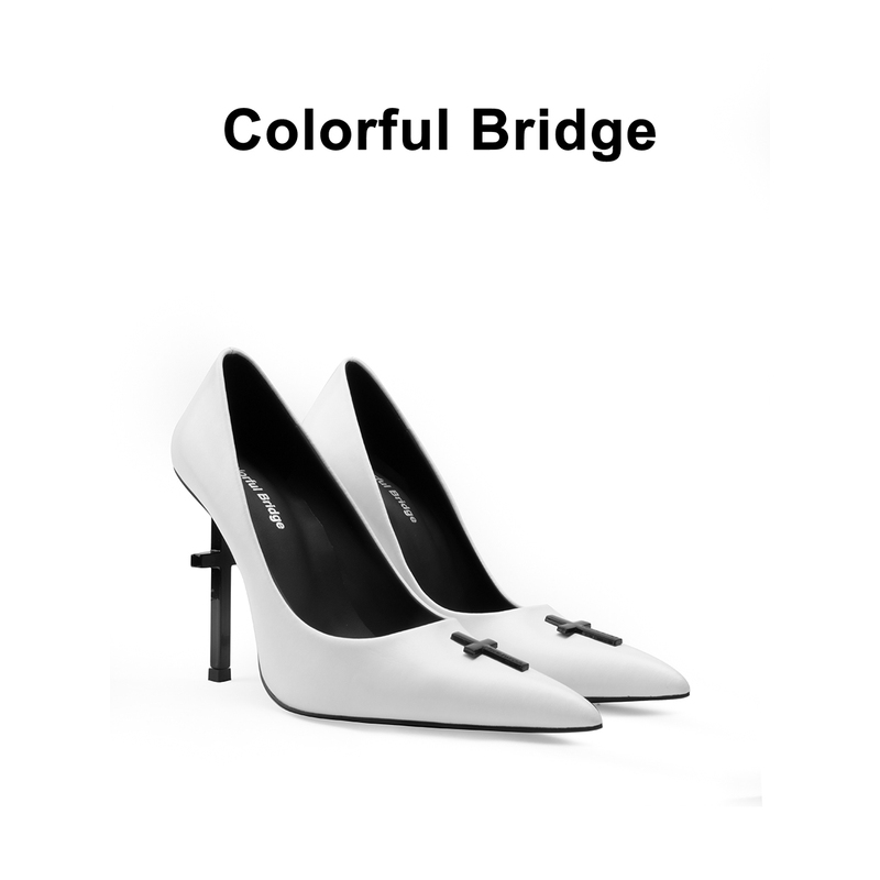 丨Crucifix Cross Series White Nun Wedding Shoes Women's High Heels
