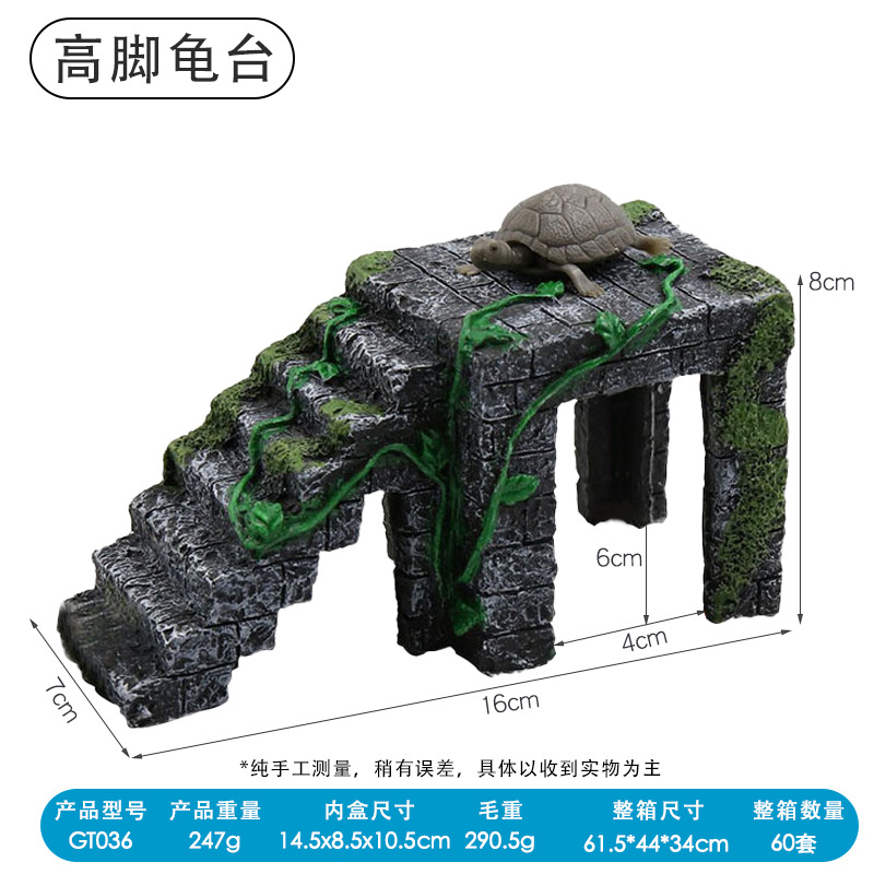 Acuario resina tortuga plataforma de escalada pecera paisaje decoración tortuga tabla tortuga agujero de tortuga evitando insectos trepadores evitar agujero de árbol