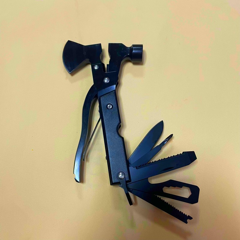 户外便携多功能斧头锤野营防身应急折叠求生多用装备组合工具刀钳