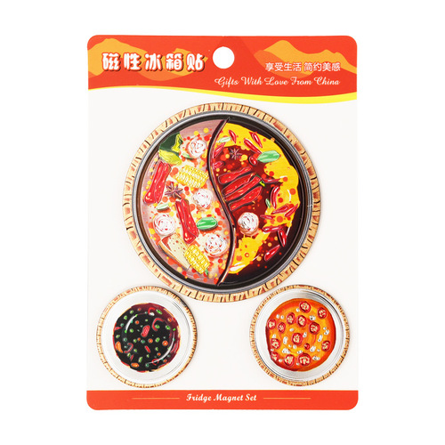 Manufacturer wholesale Chongqing gourmet hot pot refrigerator stickers food magnetic stickers scenic spots creative cultural and creative tourism souvenirs