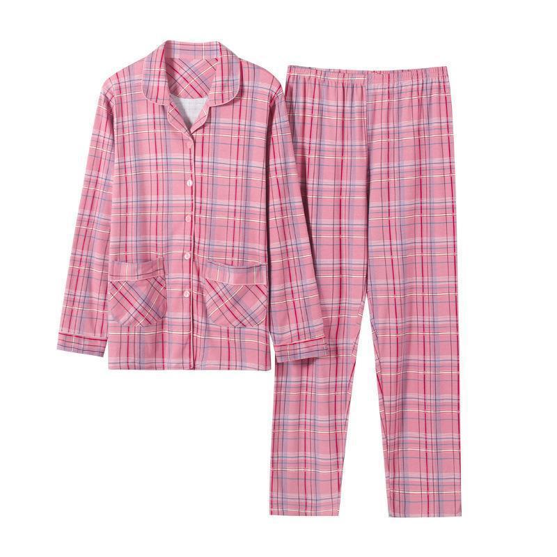 Pijamas traje de algodón puro Mujer % primavera y otoño verano manga larga dulce REDUCCIÓN DE EDAD homewear al aire libre