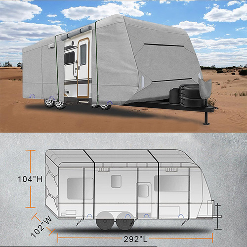RV Cover Oxford Cloth Caravan Clothing Dustproof and Waterproof Camping Travel RV Dustproof and Waterproof Car Clothing