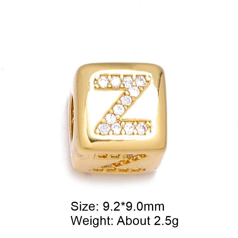 3g Weight Beads Jewelry Making Type DIY Ornament Accessories Classification 1 Piece Quantity Copper Material Letter Pattern All Seasons Season Polished Finish Plating Design Simple Style Style 1 Piece Copper Letter Polished DIY Ornament Accessories Beads 26