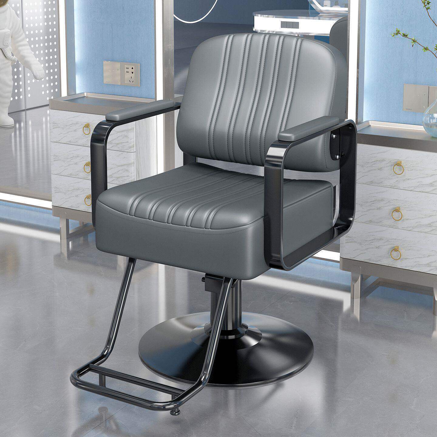 Silla de barbería red red de barbería de marea roja silla de corte de pelo salón de peluquería especial silla de corte de pelo elevable asiento de caída silla de barbería