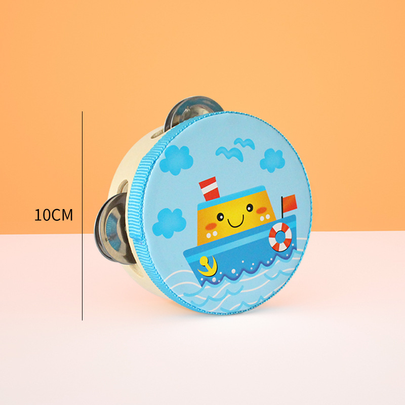 Instrumento de percusión Orff Xinjiang danza kindergarten enseñanza ayuda raqueta de mano tambor de campana de 4 pulgadas juguete para niños tambor de 10cm