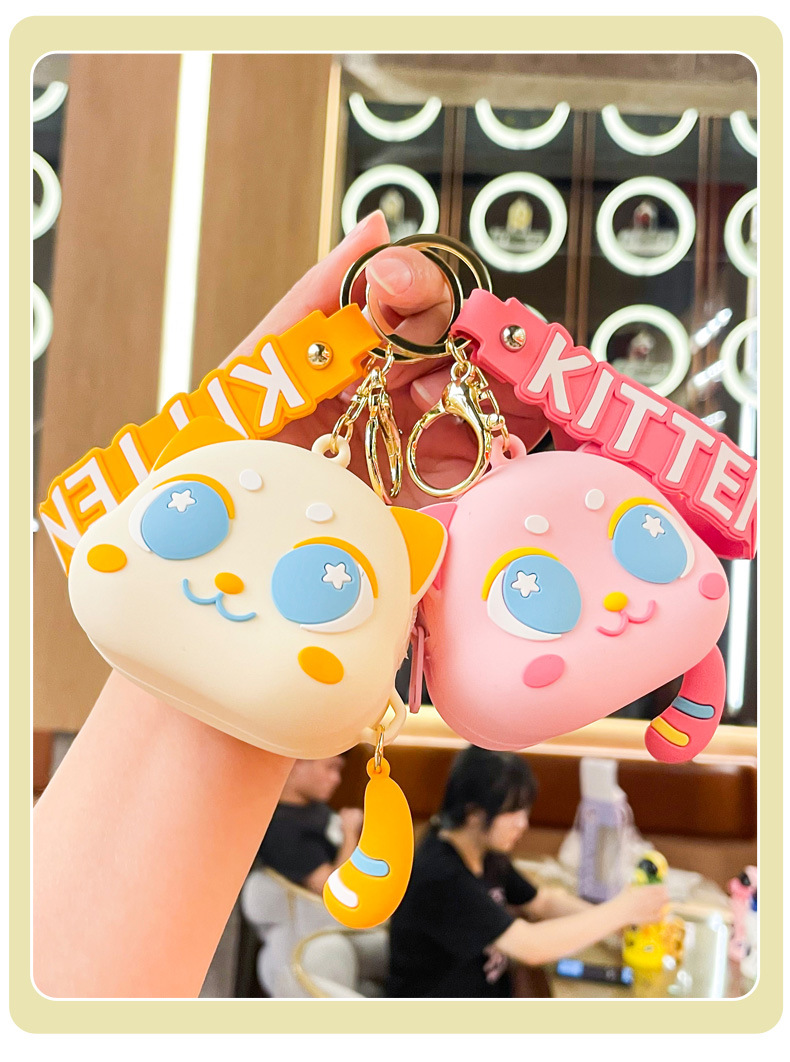 70g Weight Keychain Classification 1 Piece Quantity 1 Piece Simple Style Letter Cat Pvc Metal Plating Women's Keychain