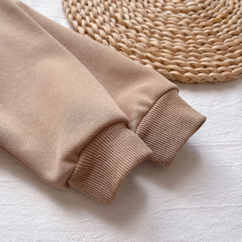 Children's Set 2023 New Polo Collar Sweater for Boys and Girls Cartoon Little Bear Contrast Color Long Sleeve Casual_voghion.com