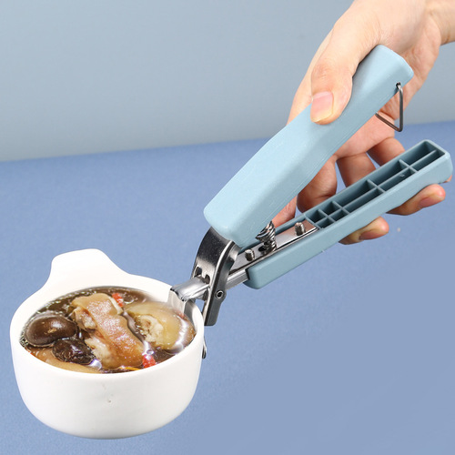 Stainless steel tray lifter wholesale from manufacturer, street vendor, creative kitchen tool, heat-resistant silicone bowl gripper