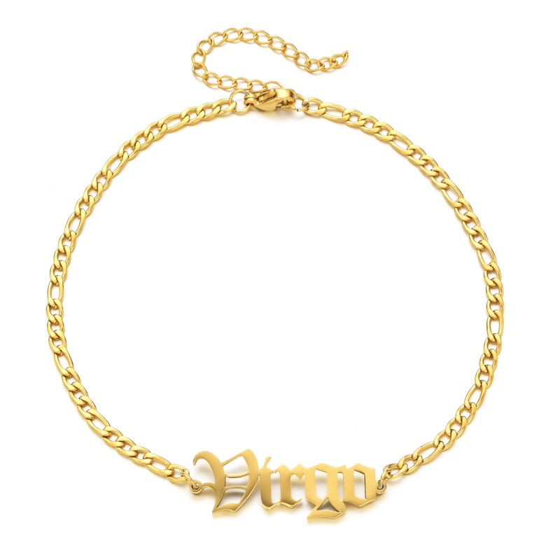 Simple Style Letter Stainless Steel Gold Plated Women's Anklet display picture 3