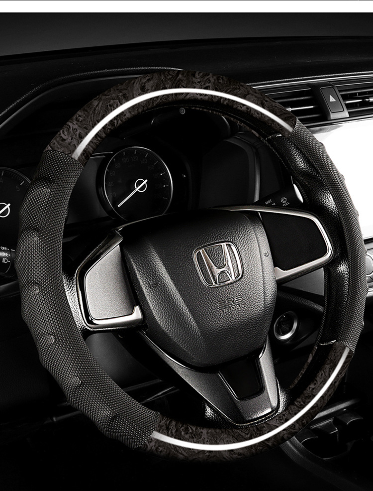 New Cross-Border E-Commerce Model Peach Wood Grain Four-Season Steering Wheel Cover, Non-Slip and Breathable, Suitable for Amazon and Aliexpress Car Use