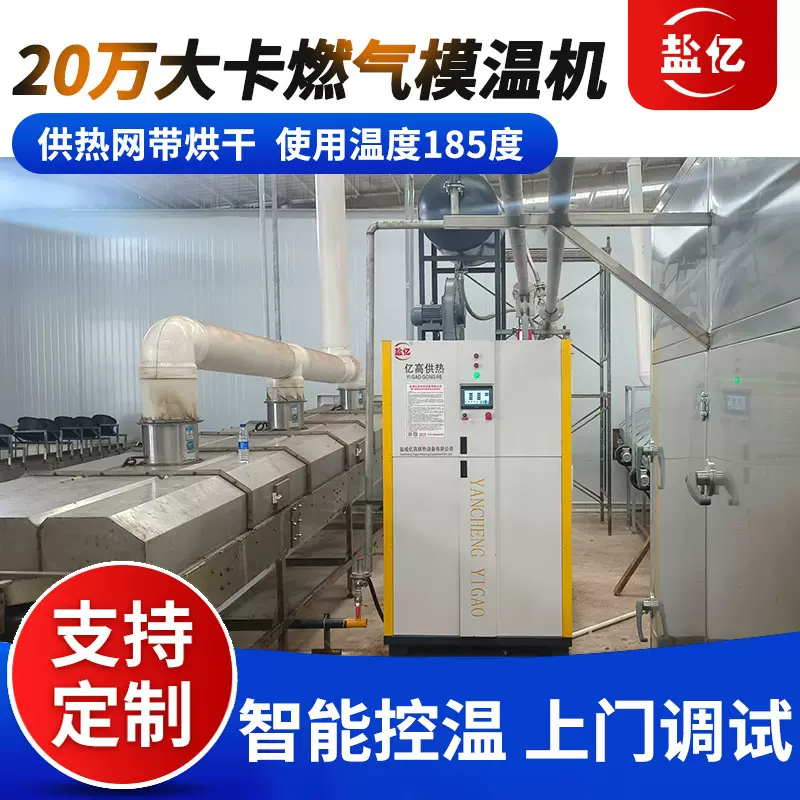 20万大卡燃气模温机供热网带烘干使用温度185度工业燃气模温机
