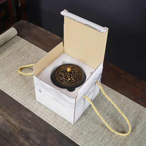 Ceramic incense burner spray glazed stoneware incense burner household air purifying small sandalwood incense burner manufacturer cross-border delivery color box