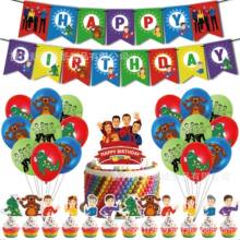 现货the wiggles主题儿童生日派对装饰拉旗插旗气球套装
