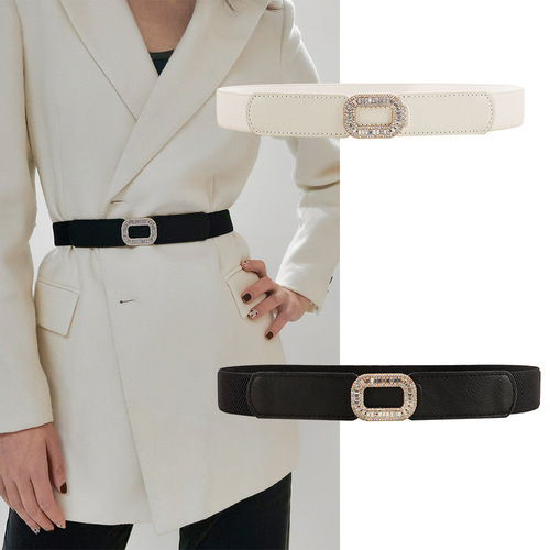 Belt for women with dresses, fashionable women's girdle elastic elastic belt, versatile women's wide belt